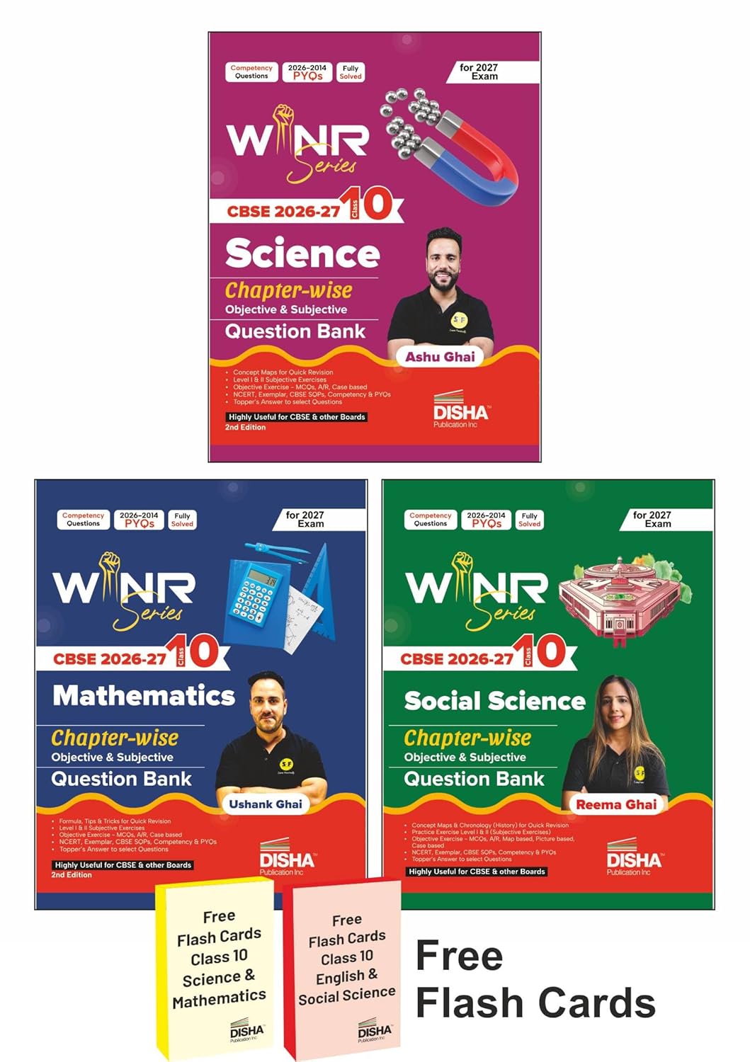 Combo (3 Books) WINR Series CBSE 2026-27 Class 10 Science, Mathematics & Social Science