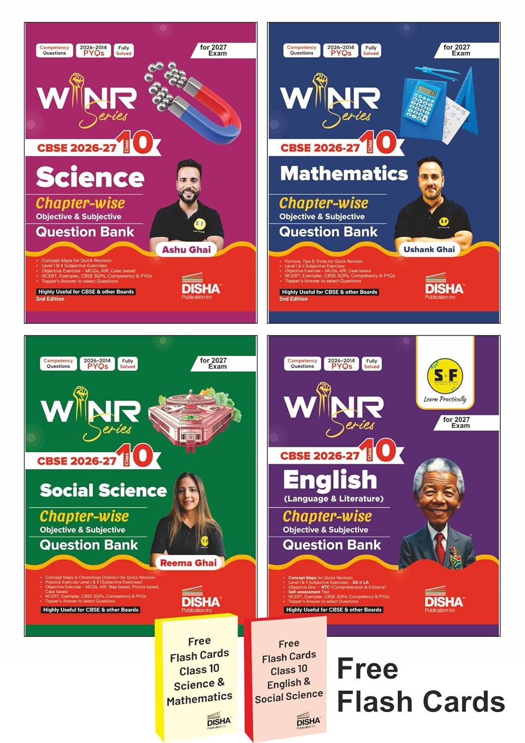 Combo (4 Books) WINR Series CBSE 2026-27 Class 10 Science, Mathematics, Social Science & English