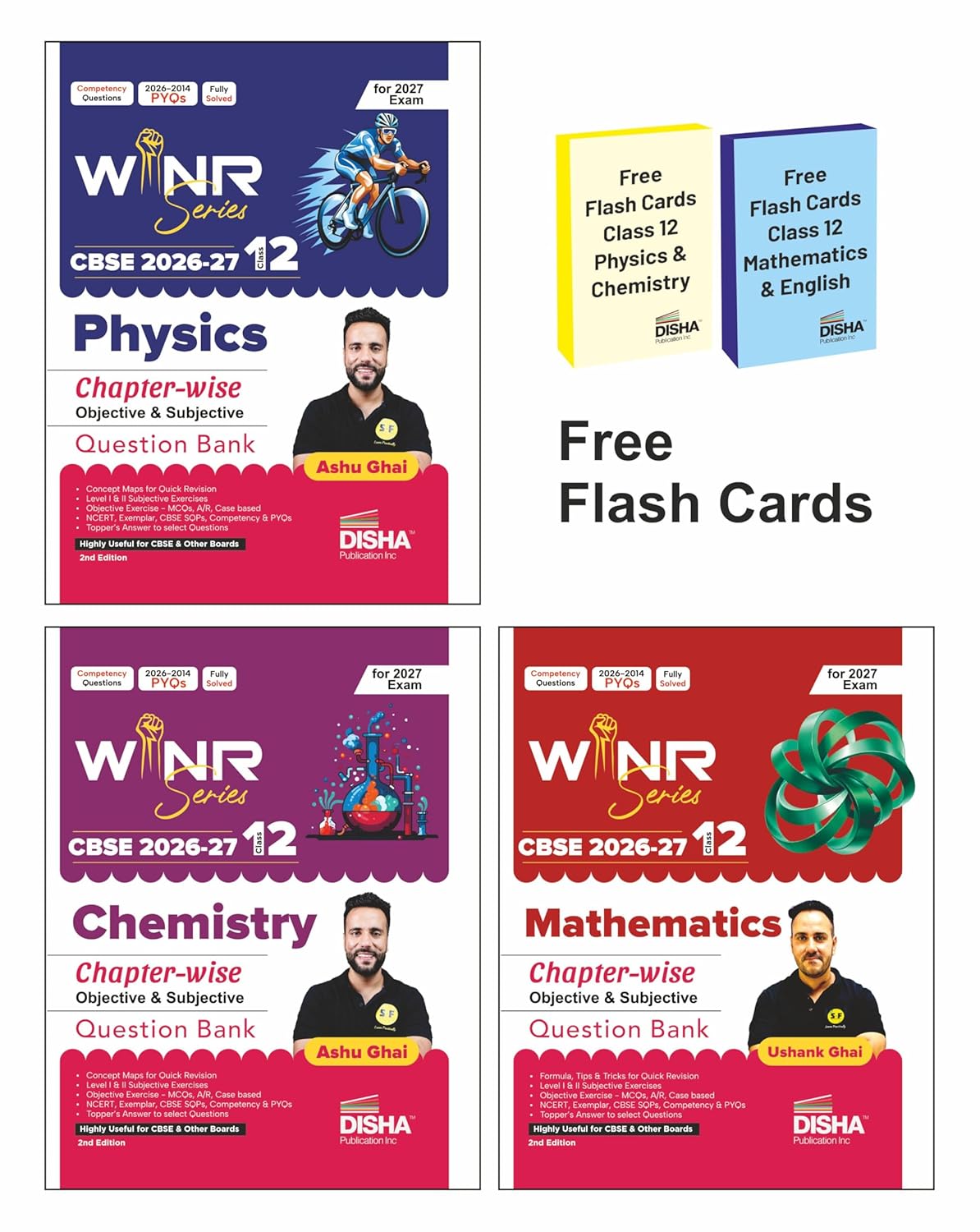 Combo (3 Books) WINR Series CBSE 2026-27 Class 12 Physics, Chemistry & Mathematics