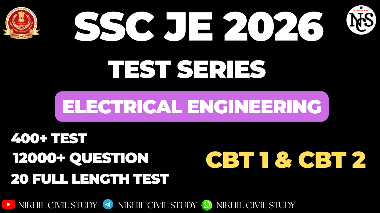 SSC JE 2026 FOR ELECTRICAL ENGINEERING  MOCK TEST SERIES [PAPER 1 & PAPER 2]