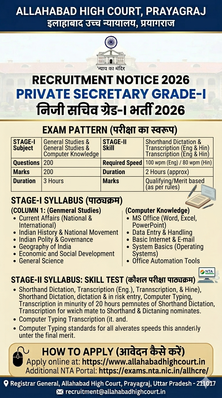 Allahabad-HC-Private-Secretary-Grade-I-2026-Notification-13-18