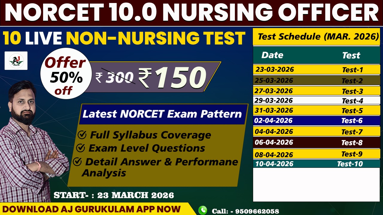 NORCET 10.0 Live Test Series (Non-Nursing)