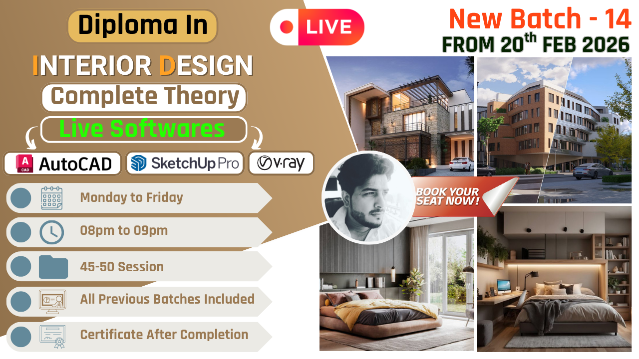 Diploma in Interior Designing Live 🟢
