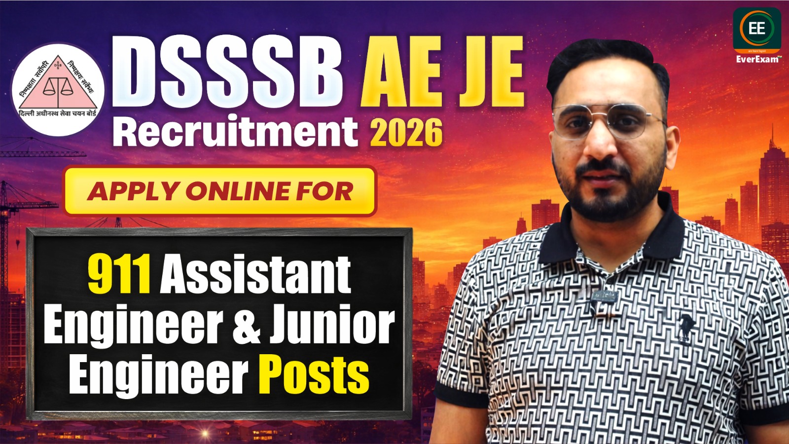 DSSSB AE JE Recruitment 2026: 911 Vacancies Announced, Check Eligibility & Apply Online
