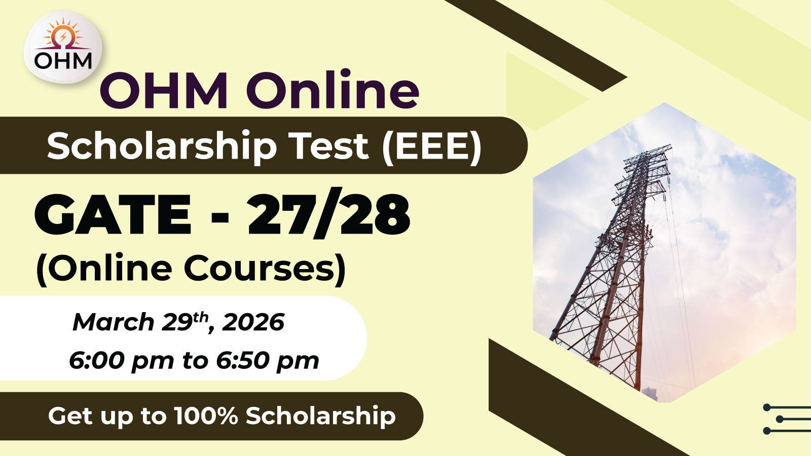 OHM Scholarship Test for GATE-2027/28 Online Courses (EEE)