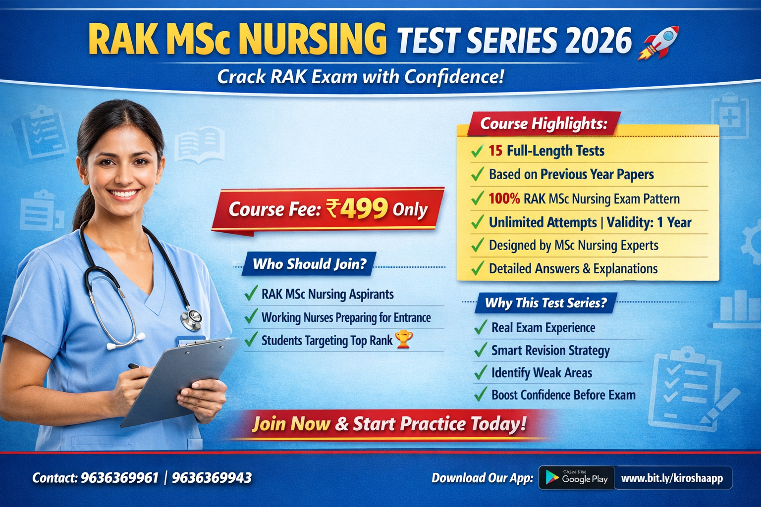 RAK MSC NURSING ENTRANCE EXAM TEST SERIES