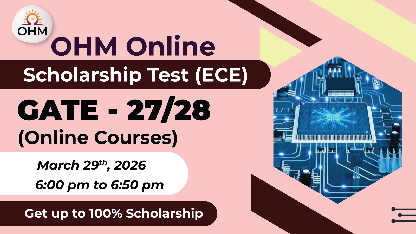 OHM Scholarship Test for GATE-2027/28 Online Courses (ECE)