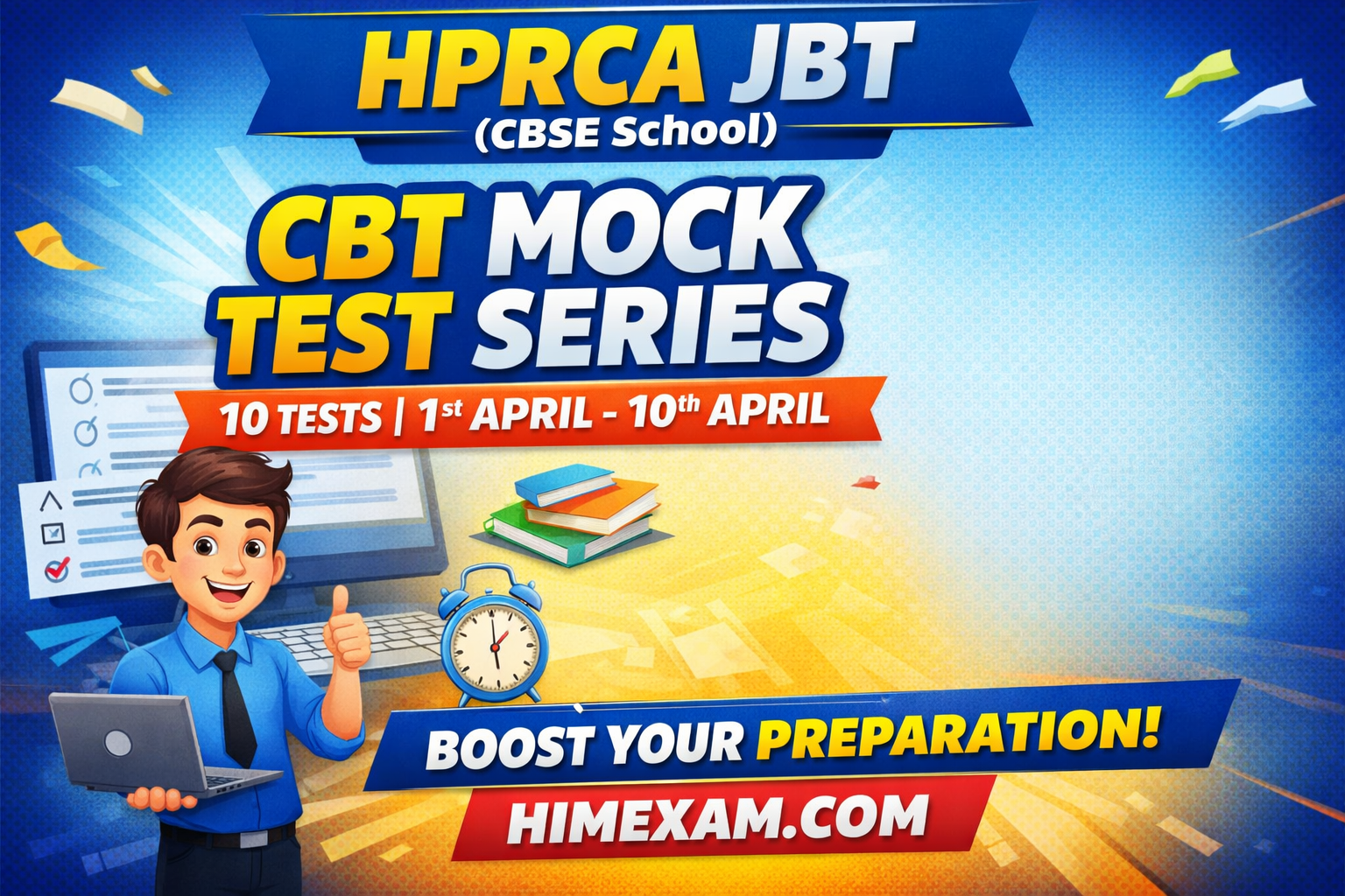 HPRCA JBT (CBSE School) CBT Mock Test Series (10 CBT Test with Answer)
