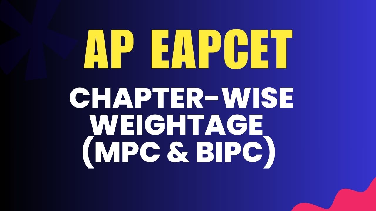 AP EAMCET 2026 Chapter-wise Weightage (MPC & BiPC) – Smart Preparation Guide