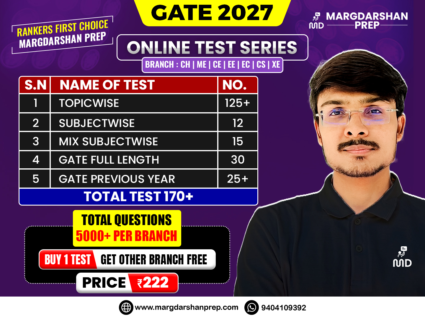 GATE 2027 Test Series (CH/ME/CE/EE/EC/CS)