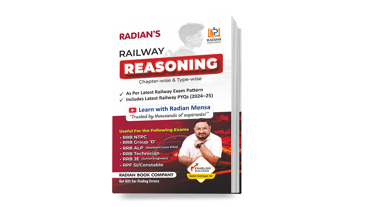 Railway Reasoning Book 2025–26 (English Medium) | For RRB NTPC, Group D, ALP & Other Exams | Chapter-wise & Type-wise | Latest Type Questions + 2024–25 PYQs