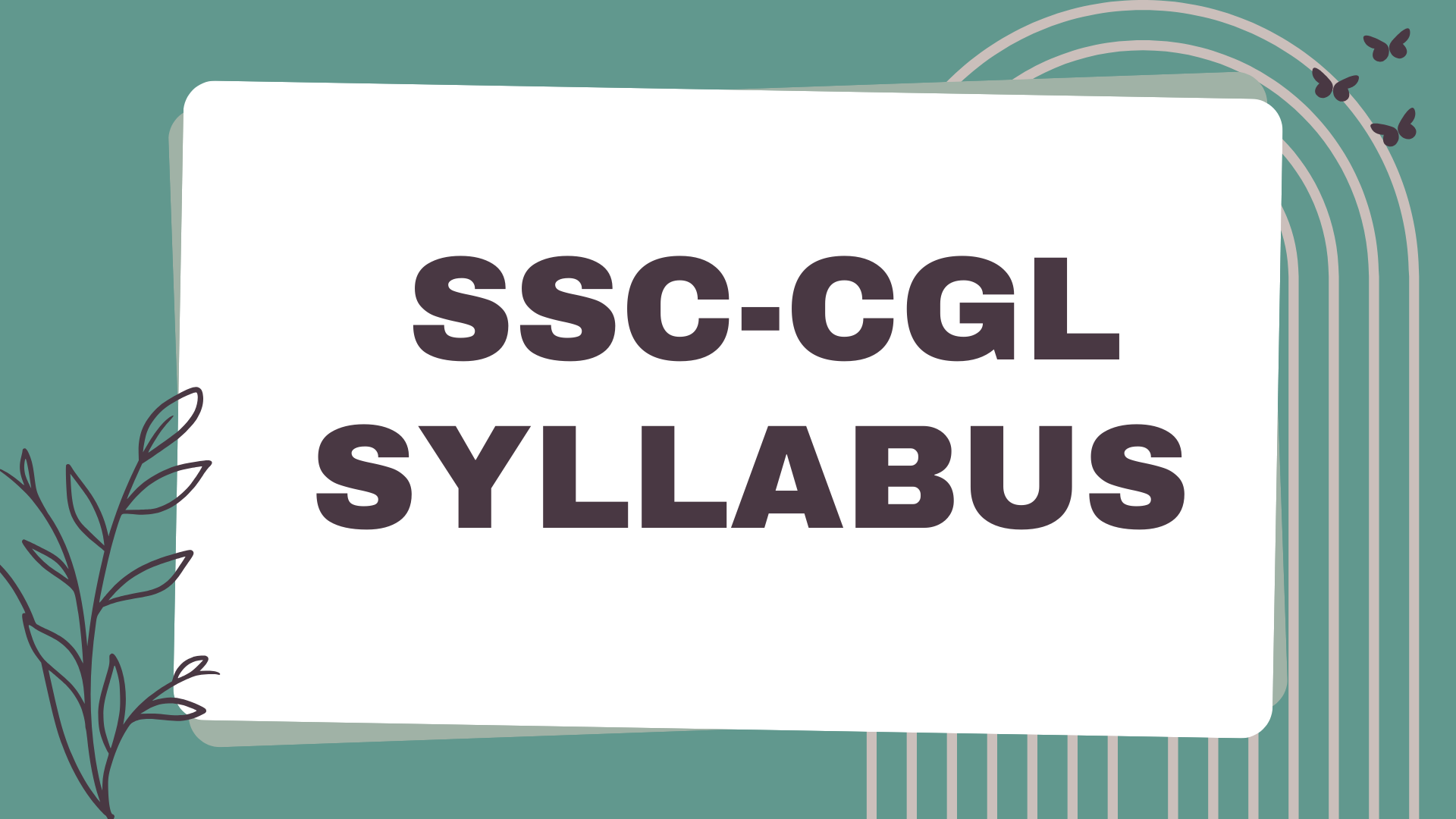SSC CGL Syllabus