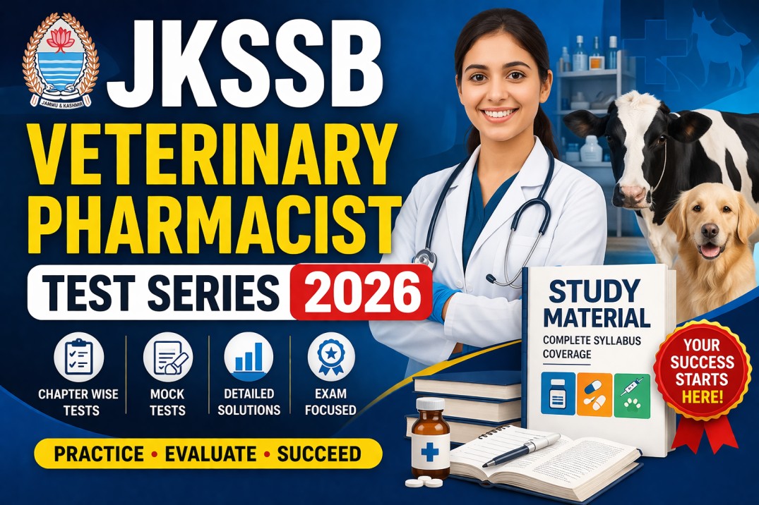 JKSSB Veterinary Pharmacist test series 2026 with study material