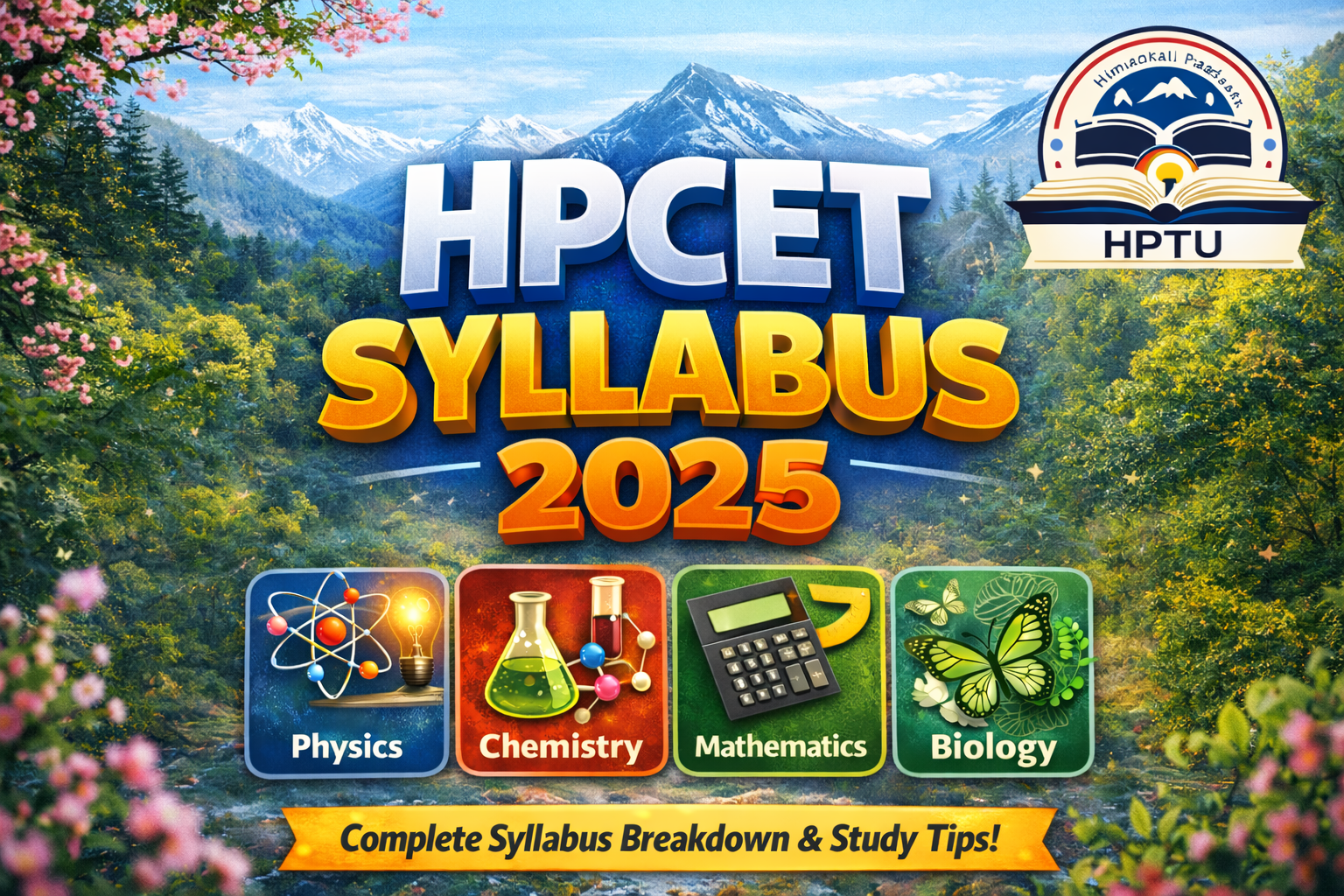 HPCET Syllabus 2026 (admission into courses like B.Tech, B.Pharmacy, MBA, MCA, BHMCT, and more)