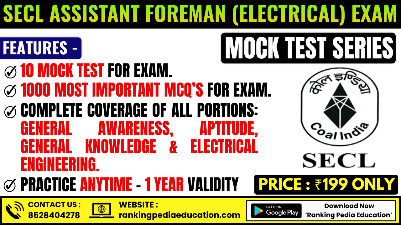 SECL Assistant Foreman (Electrical) Exam Mock Test Series