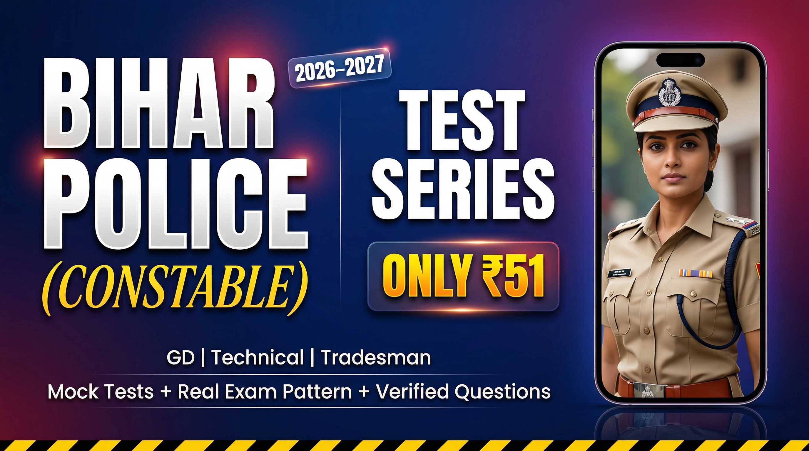 BIHAR POLICE 2026-26  (TEST SERIES) (51 ₹ ) नहीं लगाओगे तो एग्जाम क्रैक करना आपकी सबसे बड़ी भूल है
