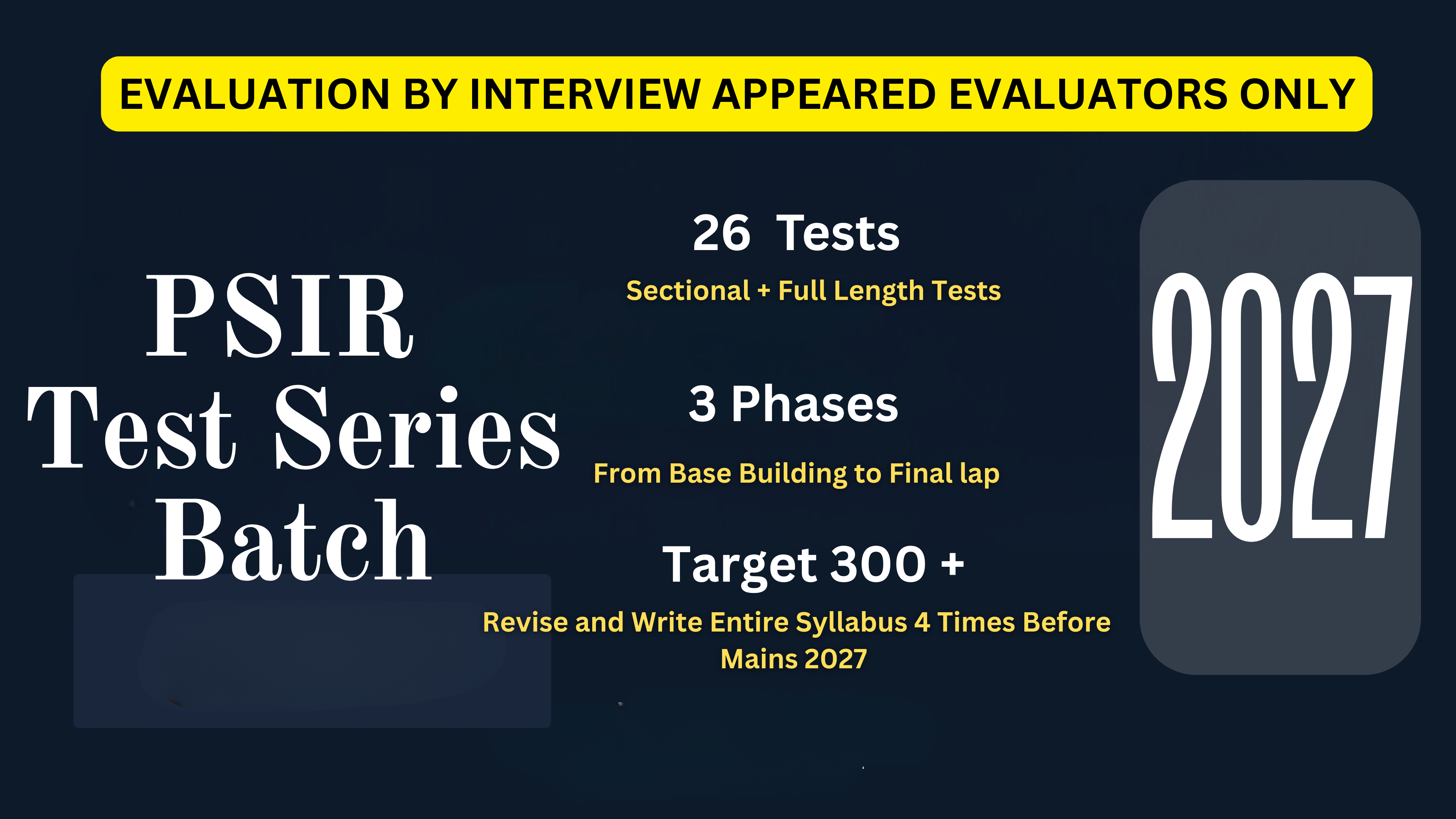 PSIR Test Series For Mains 2027