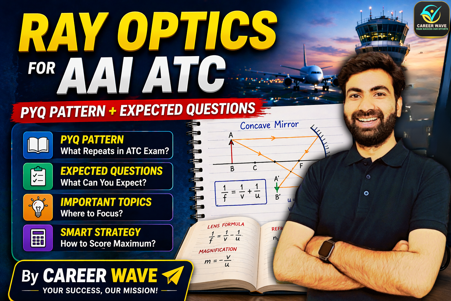 Ray Optics for AAI ATC: PYQ Pattern + Expected Questions | Complete Strategy by Career Wave