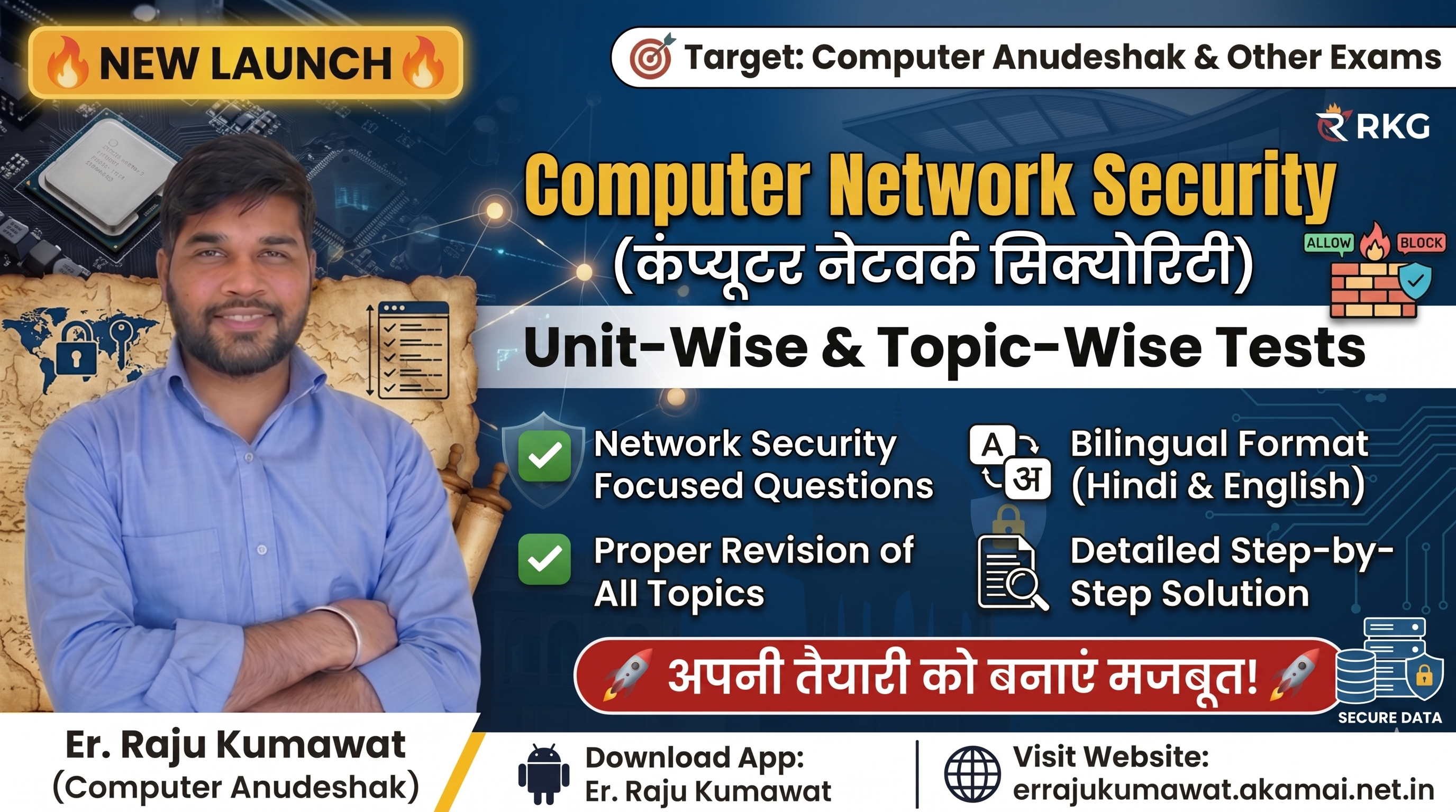 Network Security Unit-Wise & Topic-Wise Mock Tests (Bilingual) | Computer Anudeshak |Er. Raju Kumawat