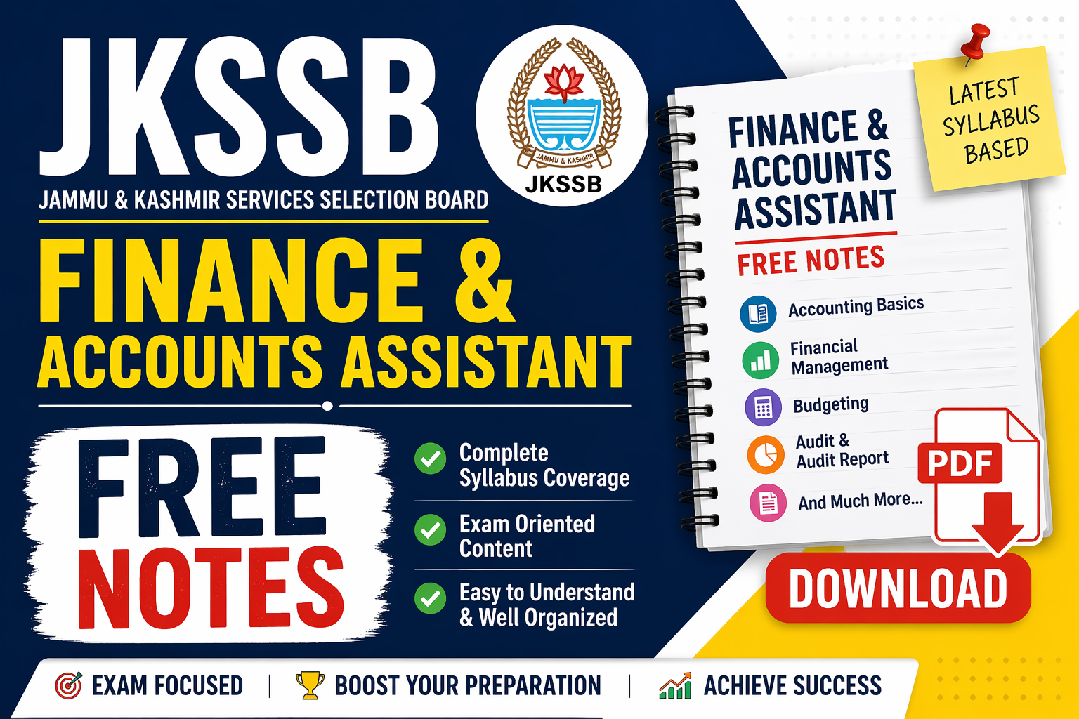 jkssb finance accounts assistant free notes pdf download 2026