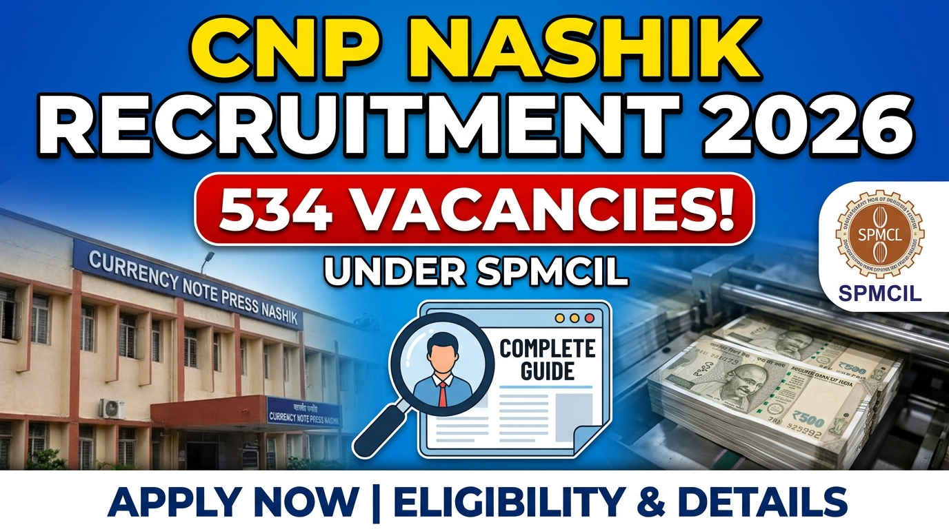 Currency Note Press Nashik Recruitment 2026: Complete Guide to 534 Vacancies Under SPMCIL