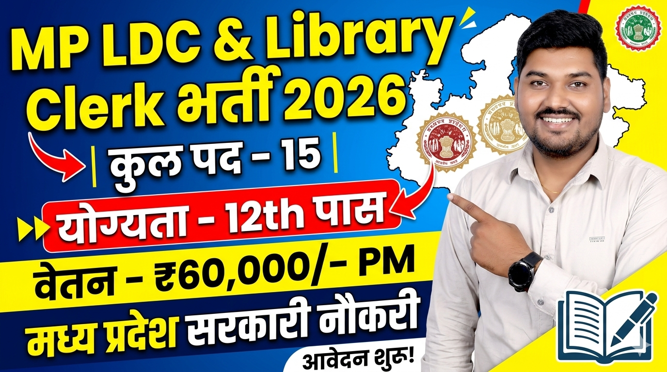 MP LDC & Library Clerk Recruitment 2026 | MP Govt Jobs | 12th Pass Job 2026