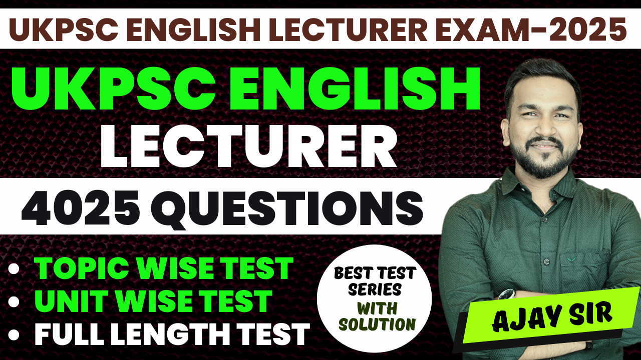 UKPSC ENGLISH LECTURER - TEST SERIES