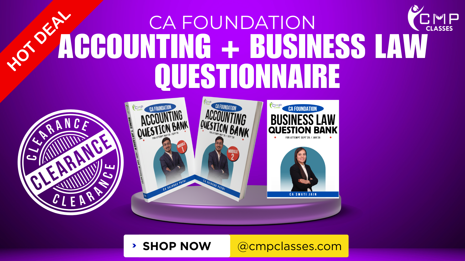STOCK CLEARANCE SALE - CA Foundation Accounting + Business Law Questionnaire (Combo)