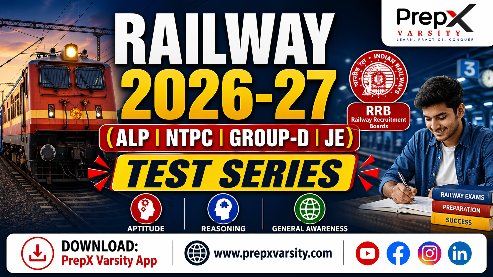 Railway Test Series – ALP/Tech | NTPC | Group-D | JE for All Railway Exams