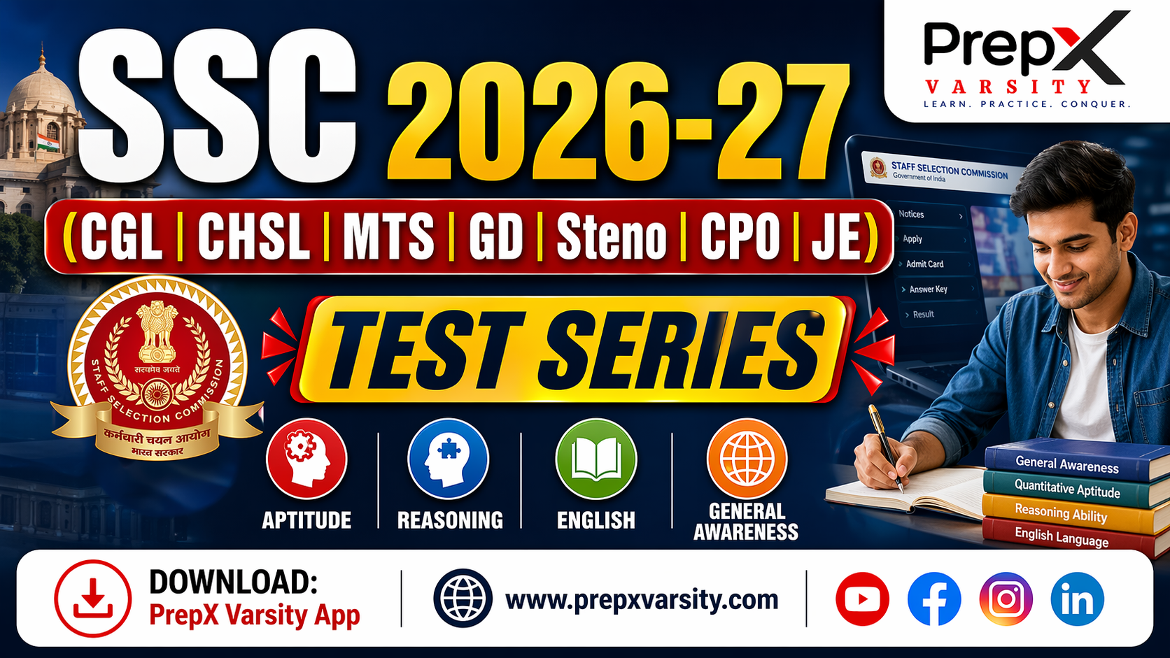 SSC Test Series – CGL | CHSL | MTS | GD | JE for All SSC Exams