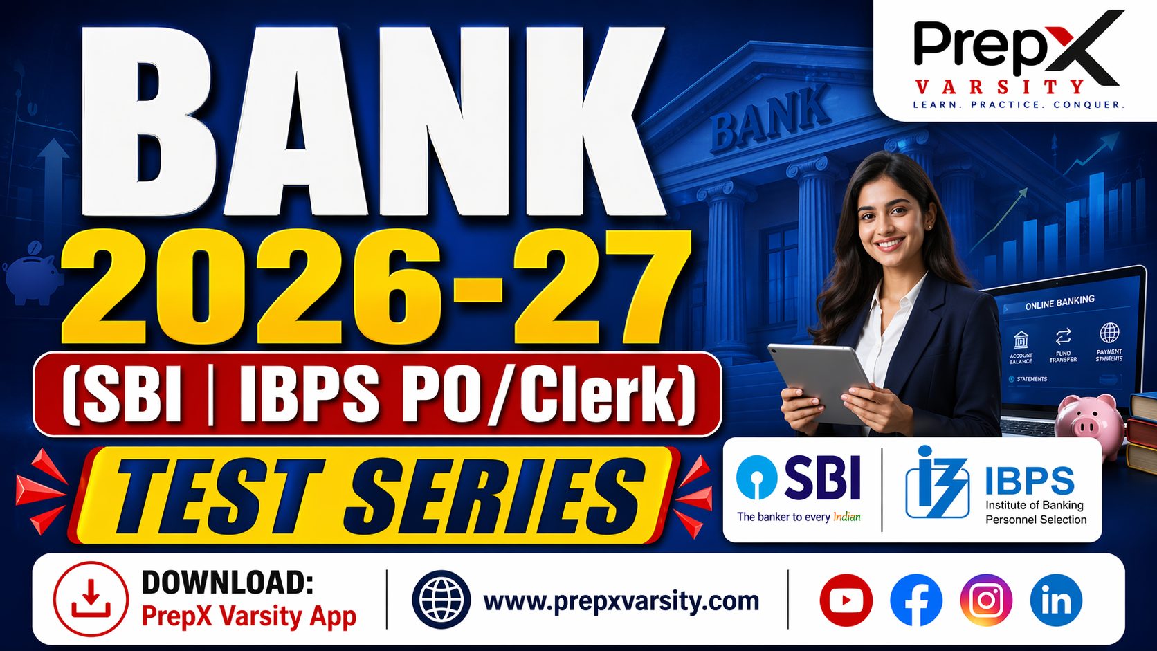 Bank Test Series – SBI | IBPS | RRB PO & Clerk (Prelims + Mains) - for All Bank & Insurance Exams