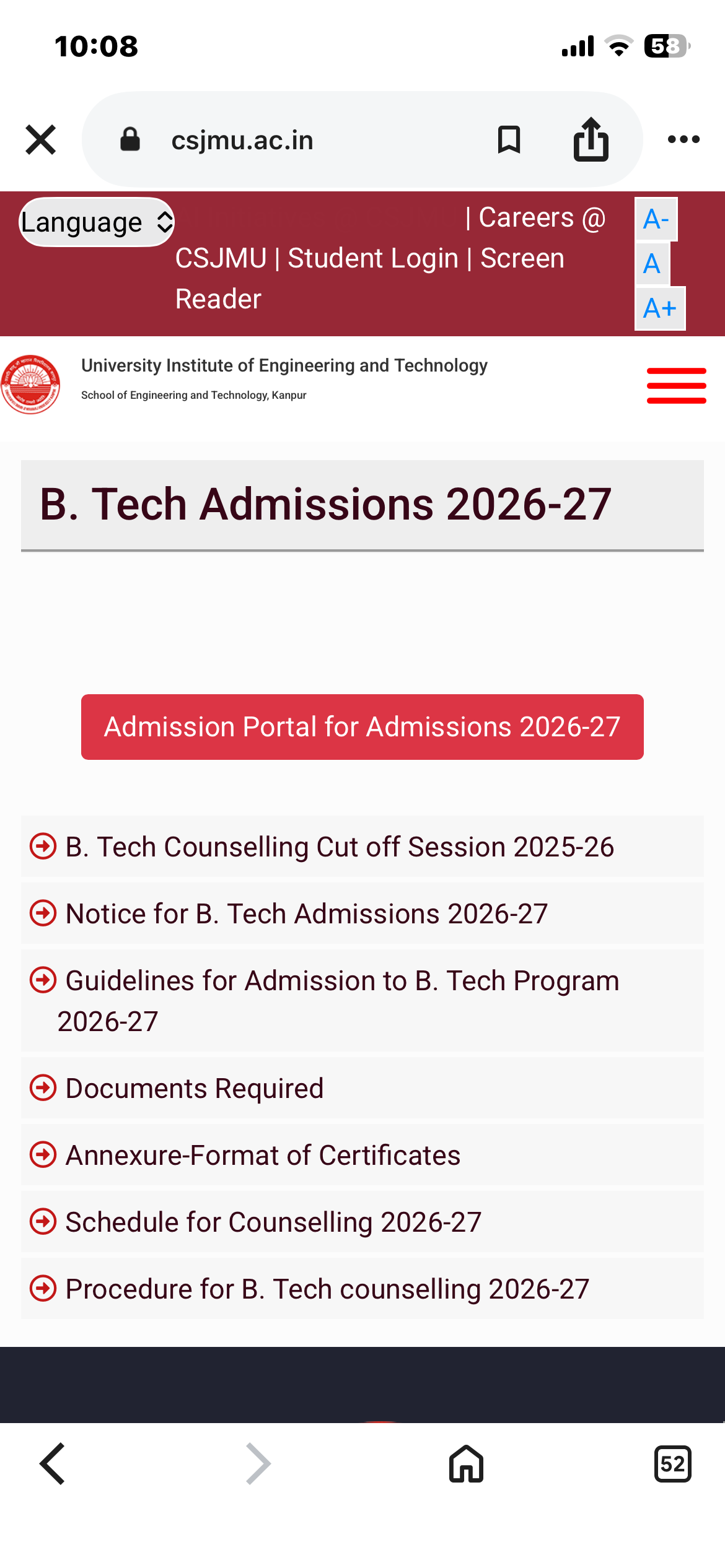 BTech Admissions Started 2026-27