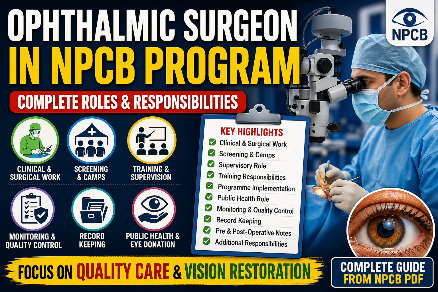  ROLE OF OPHTHALMIC SURGEON IN NPCBVI (GOVERMENT SECTOR)