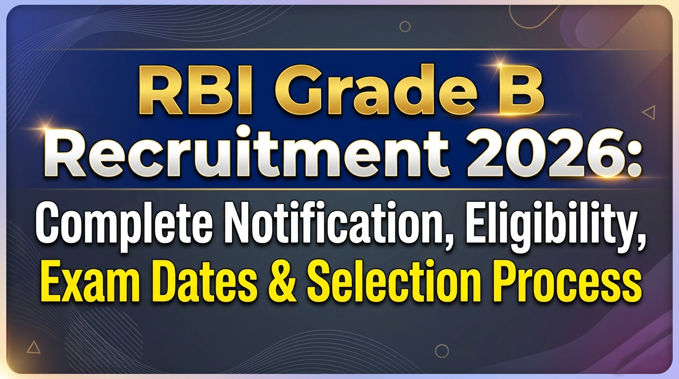 RBI Grade B Recruitment 2026: Complete Notification, Eligibility, Exam Dates & Selection Process