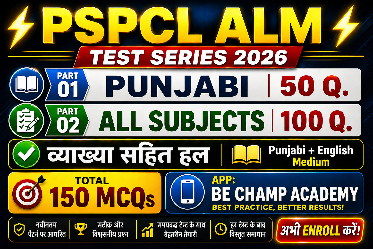 PSPCL ALM 2026 (punjabi + English मे)