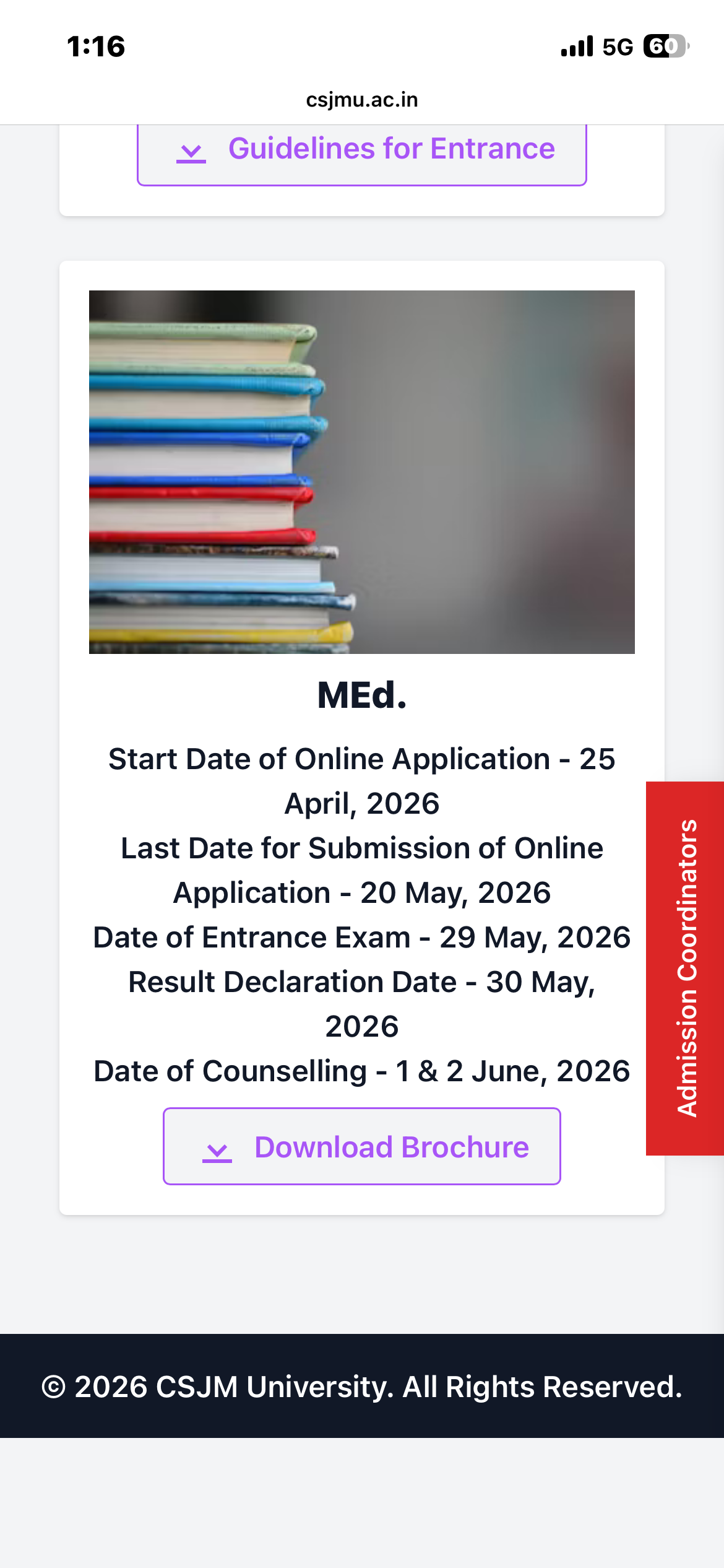 MED ENTRANCE EXAM Last Date,ExamDate and Counselling date OUT !