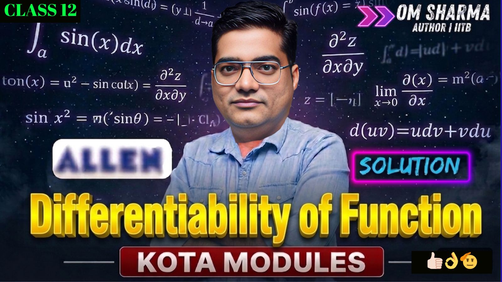 12th Differentiability of Function Kota Module with video Solution by OM Sir