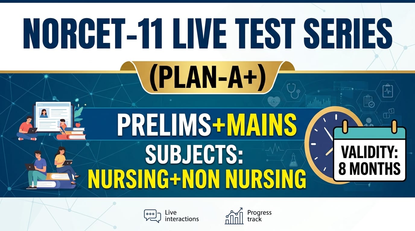 PLAN A+ Live Test Series for NORCET-11 (Prelims+ Mains)
