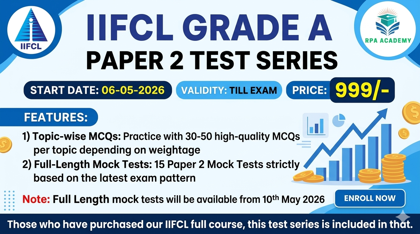 IIFCL GRADE A PAPER 2 TEST SERIES