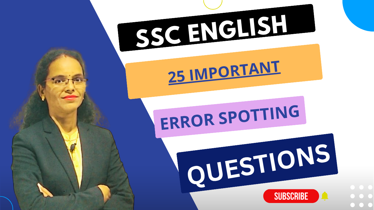 ScoreUp Careers - 25 Most Important Error Spotting Questions for SSC CGL 2026