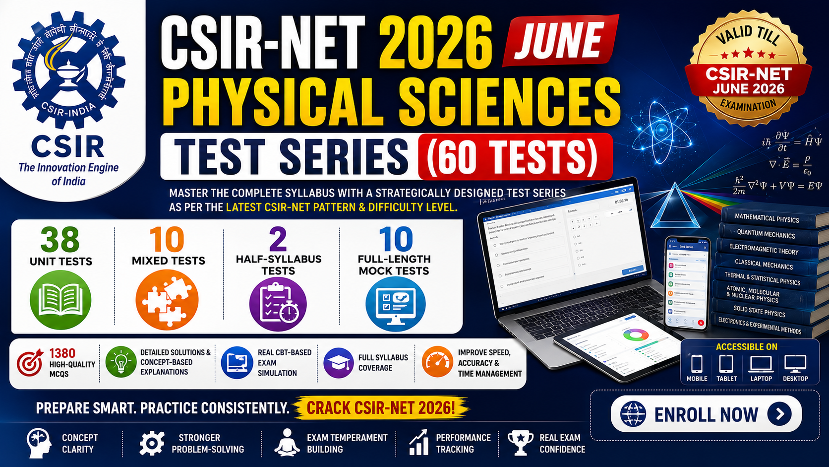 CSIR-NET 2026 June Physical Sciences Test Series (60 Tests)