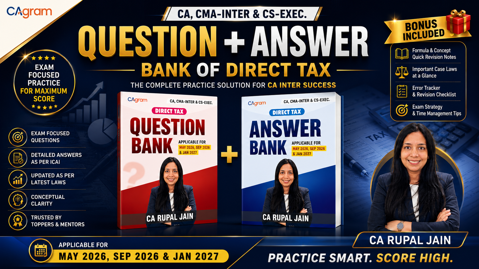 Direct Tax Practice & MCQ Combo The Complete Question Practice System for CA Inter & CMA Inter  Applicable for: CA Inter & CMA Inter May 2026 | June 2026 | September 2026 | December 2026 | January 2027 Attempts