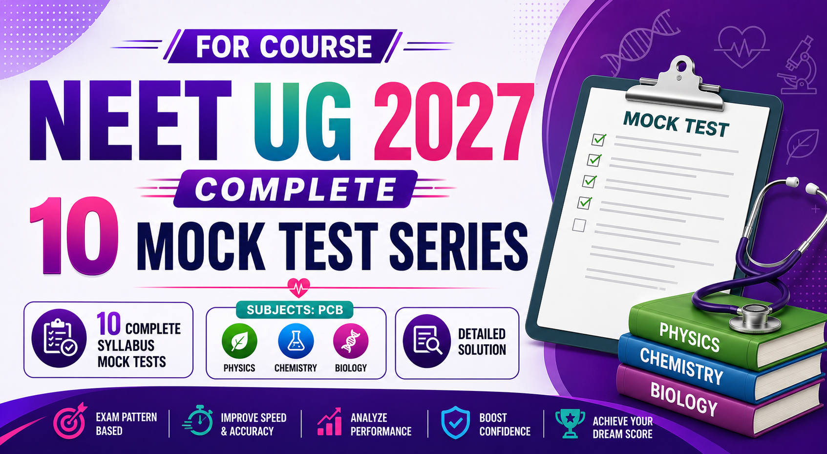 NEET All India Test Series 2027 - 10 Complete Syllabus Mock Tests