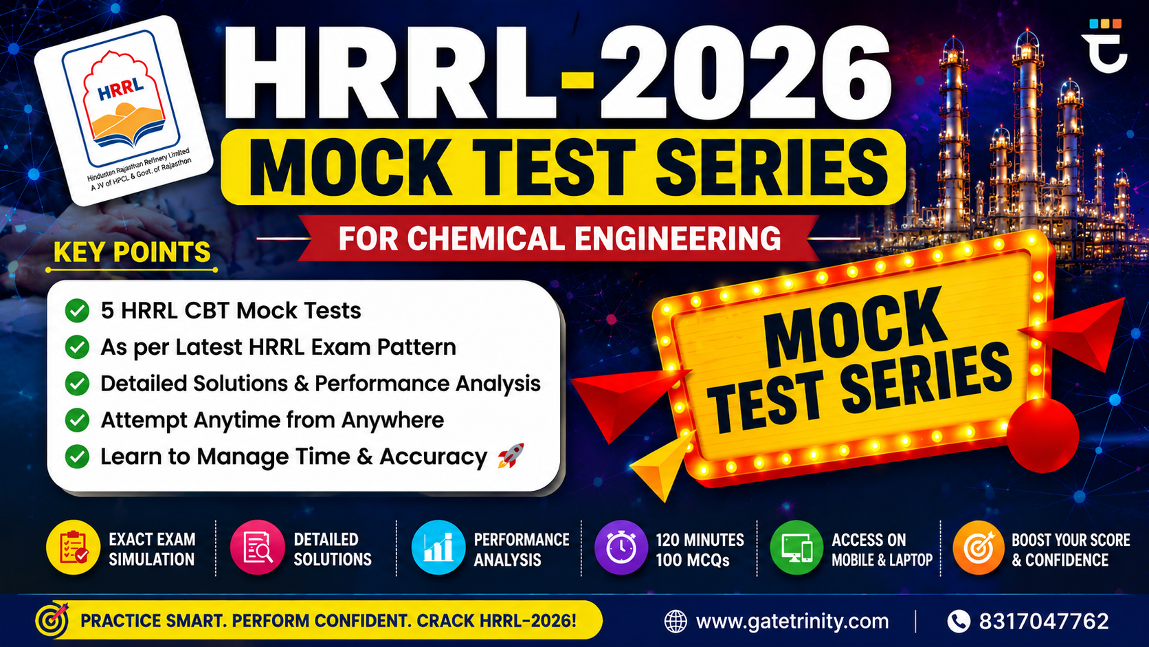 trinity HRRL-2026 Mock Test Series (Asst. Engineer – Chemical)