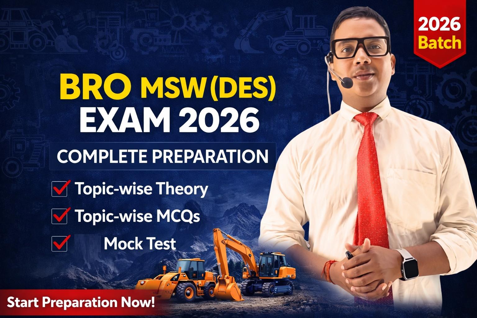 BRO MSW (DES) Exam 2026 MOCK TEST