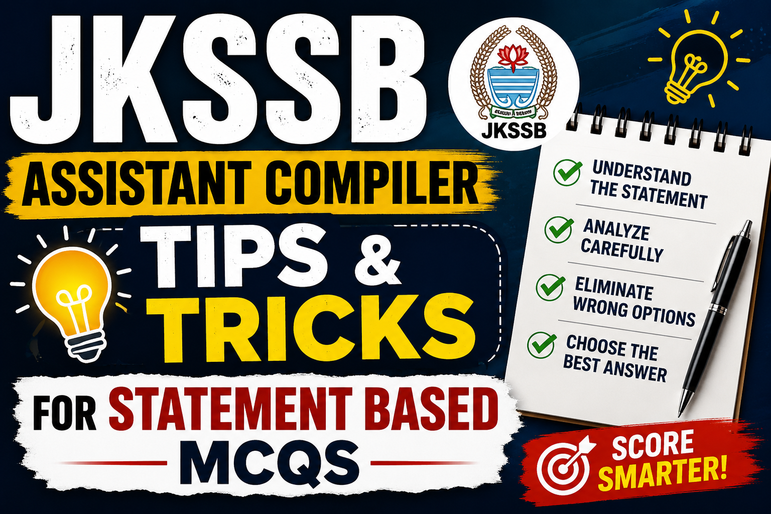 JKSSB Assistant Compiler Tips and Tricks for Statement Based MCQs