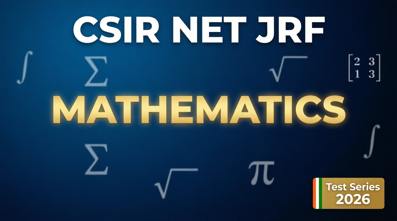 NTA CSIR NET 2026 MATHEMATICS