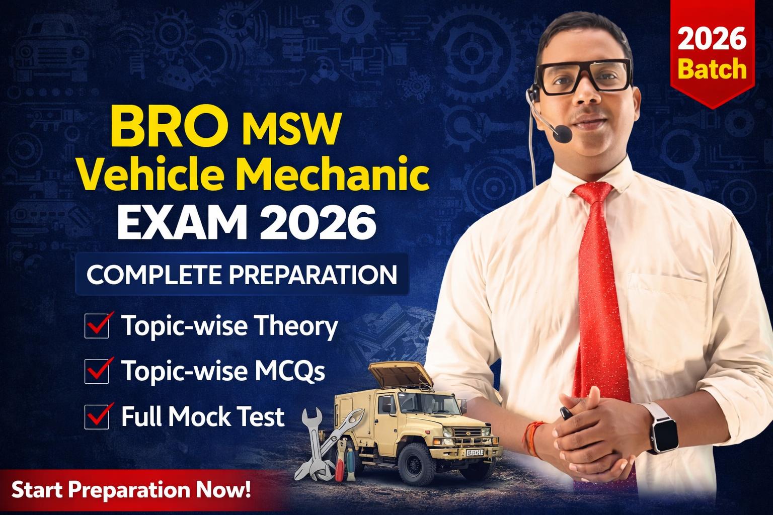BRO Vehicle Mechanic Exam 2026 MOCK TEST