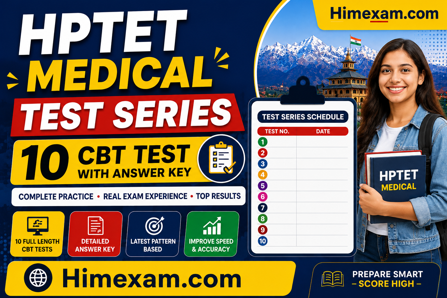 HPTET Medical Test Series (10 CBT Test With Answer key)