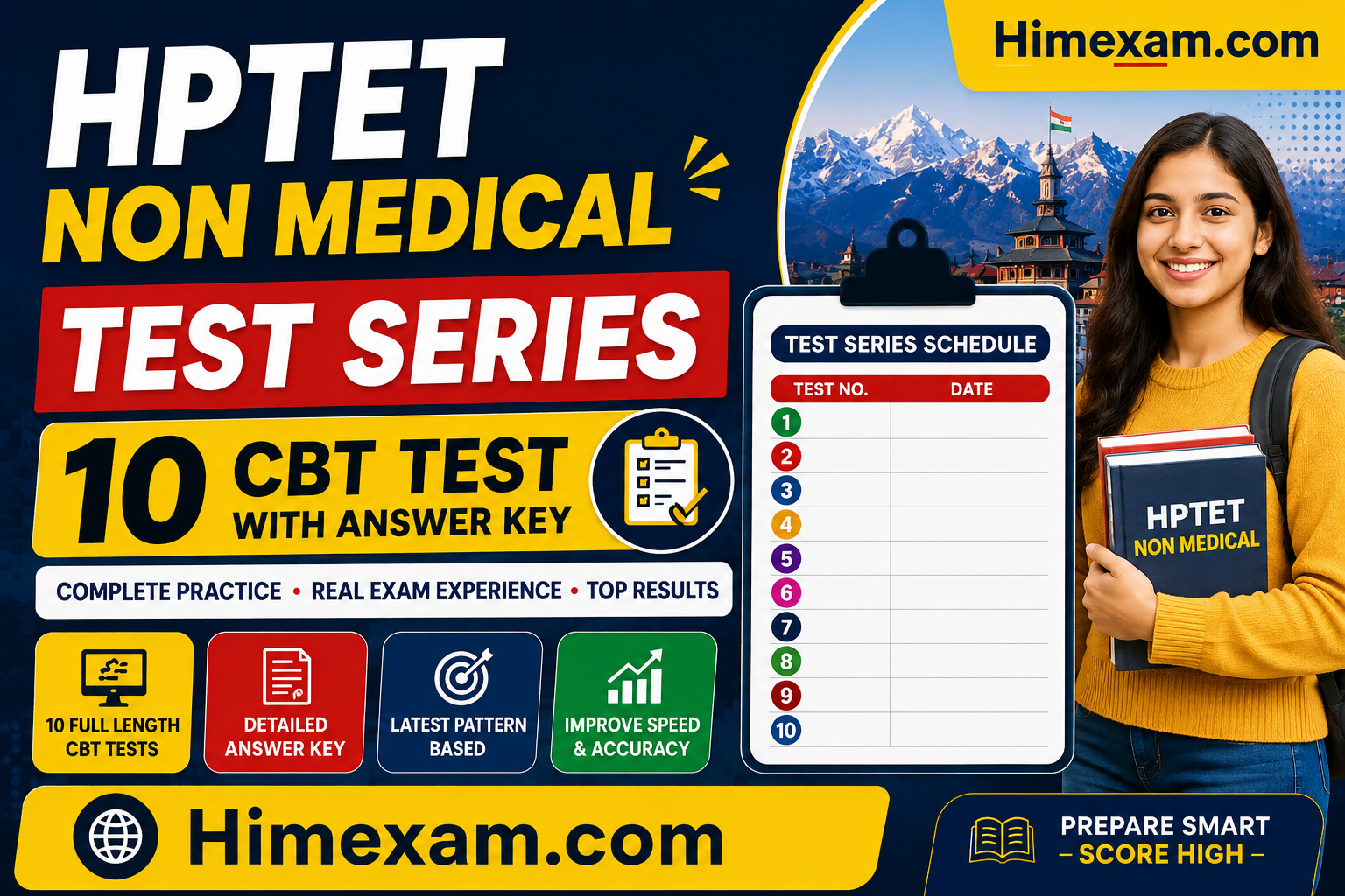 HPTET Non Medical Test Series (10 CBT Test With Answer key)